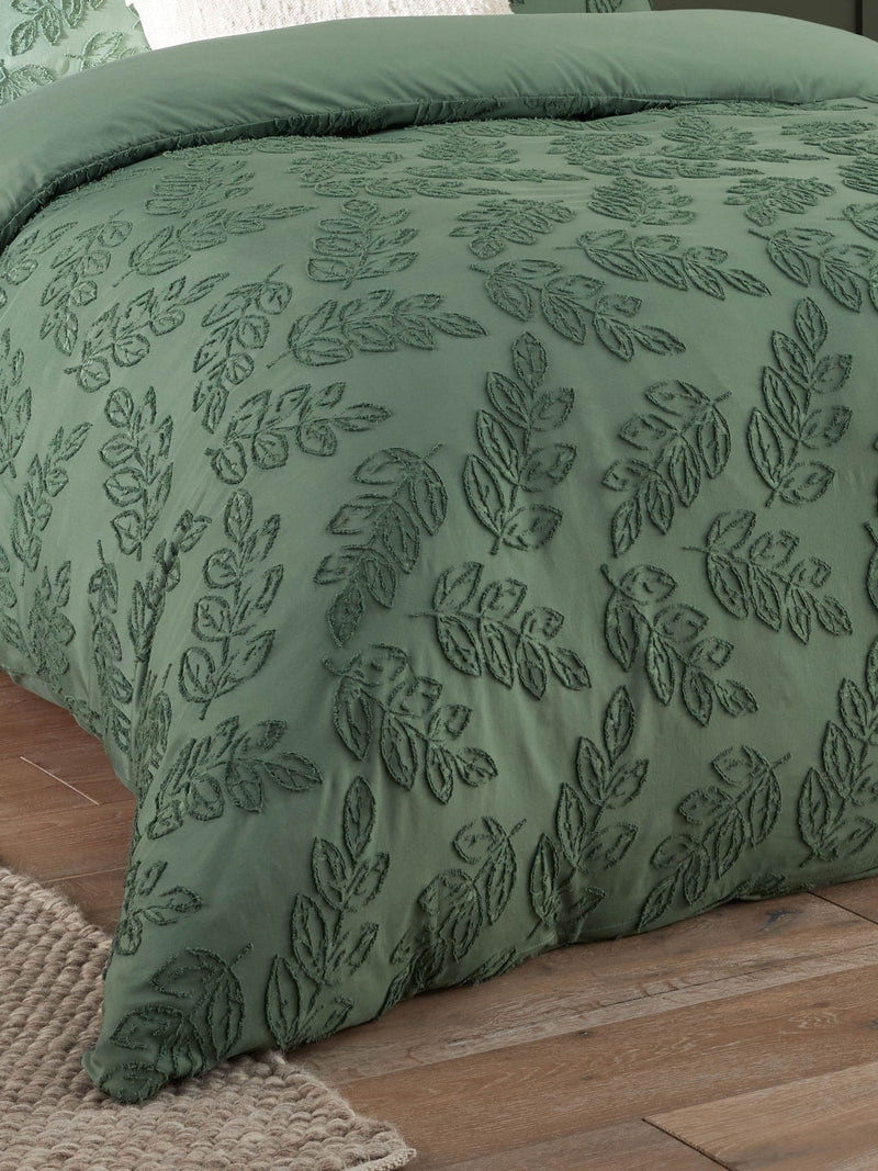 Duvet Day Green Seville Leaf duvet cover set - British product