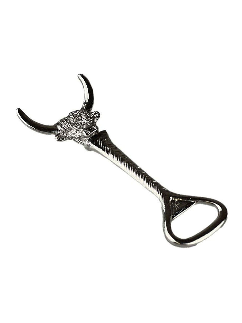 Selbrae House Silver Highland Cow Bottle Opener and Stoppper Duo