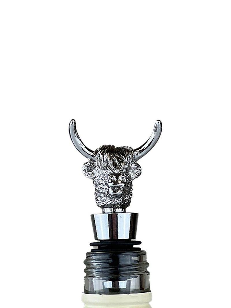 Selbrae House Silver Highland Cow Bottle Opener and Stoppper Duo
