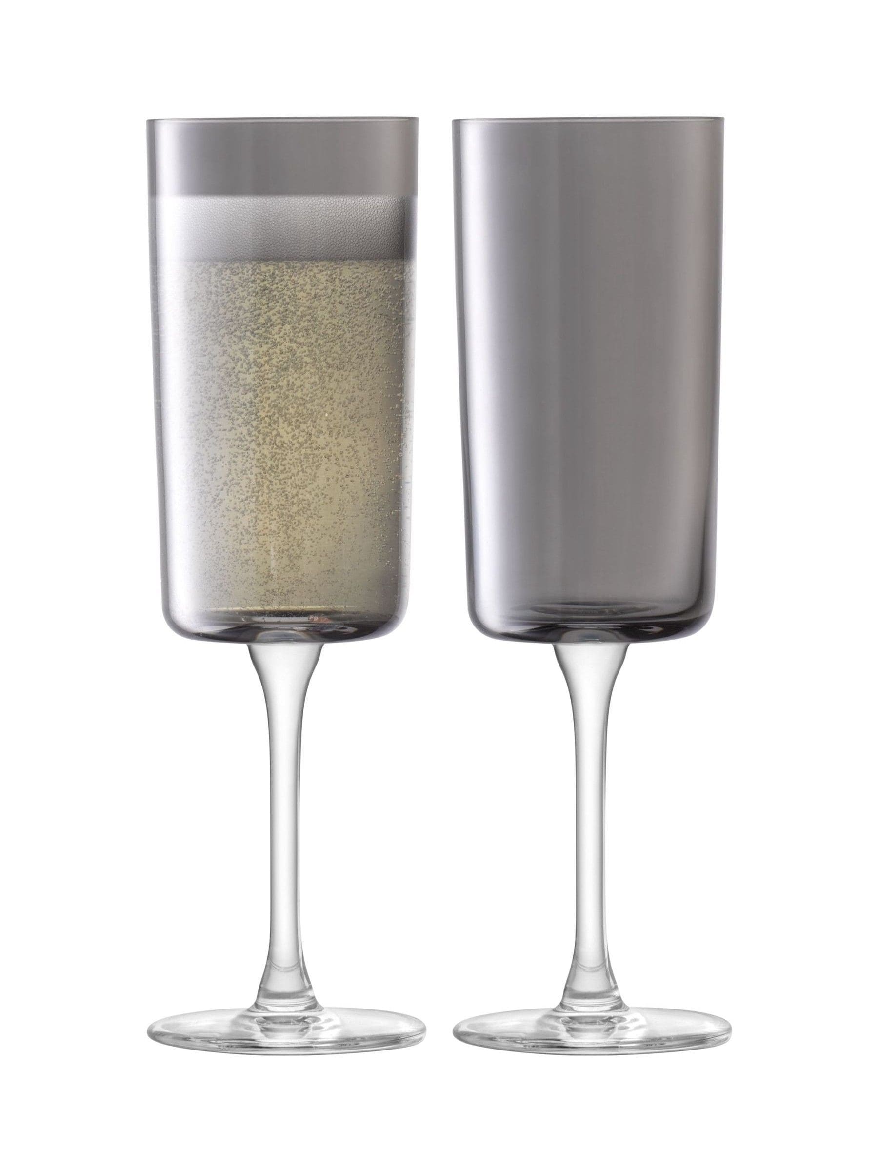 LSA grey lunar champagne flutes 210ml, UK version