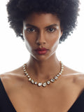 Reiss Gold Tone Cristiana Geometric Crystal Necklace 44.5cm, imported from the UK