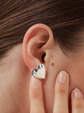 Estella Bartlett silver molten heart stud earrings - British product