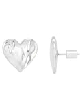 Estella Bartlett silver molten heart stud earrings - British product