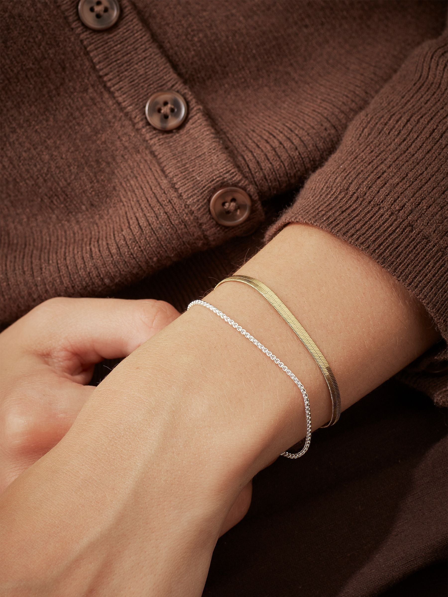 Estella Bartlett gold tone waterproof herringbone chain bracelet set - British product