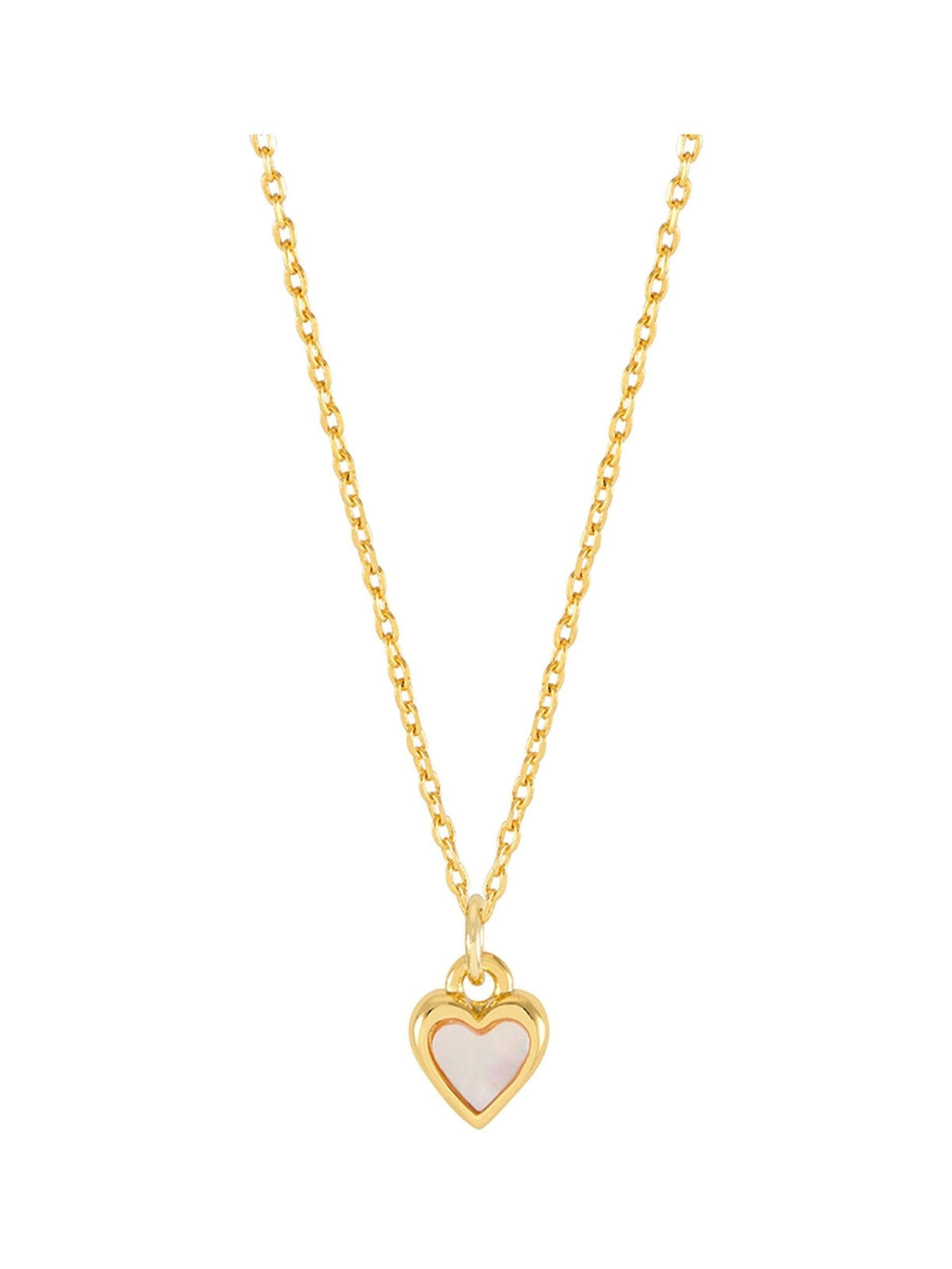 Gold Tone Pink Pearl Heart Necklace Adjustable 44-48 cm