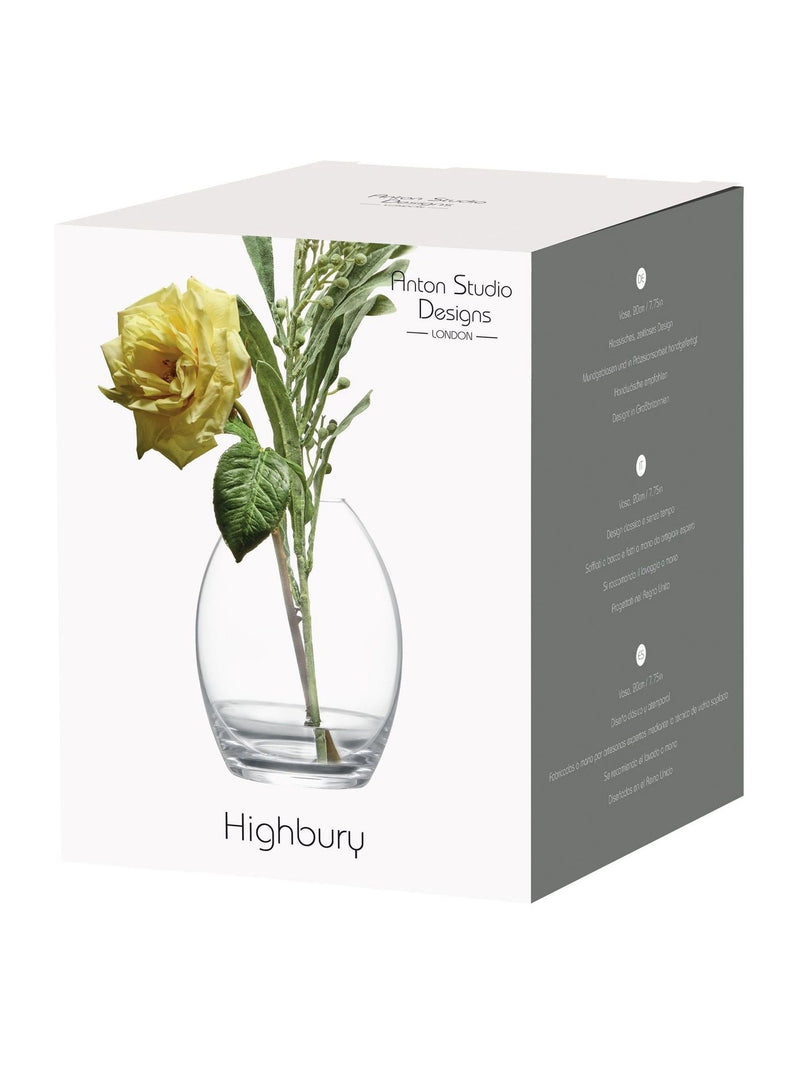 Anton Studio Designs Clear Small Highbury Vase - British product