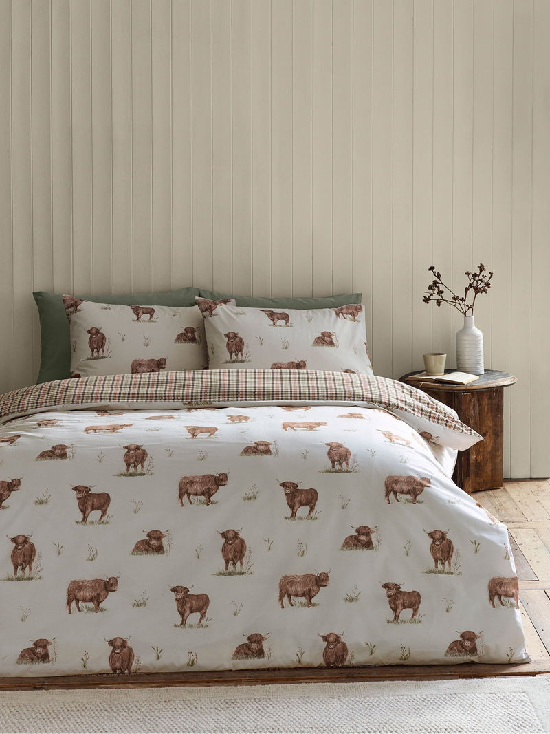 Catherine Lansfield Highland Cow Duvet Cover Set - British product