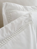 White Oxford lace trim duvet cover set - British product