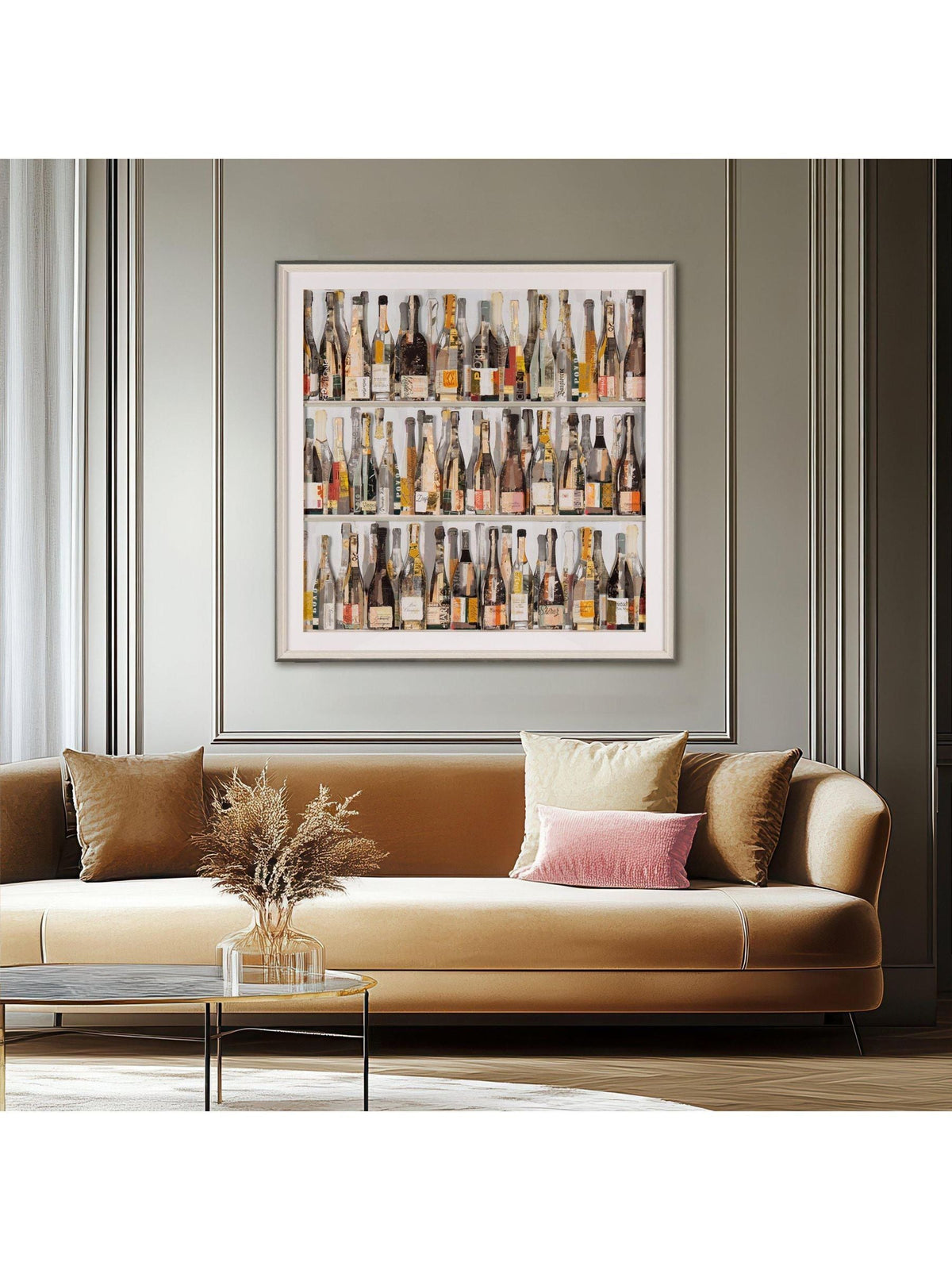 Art Marketing Multicoloured Wines of the World wall art 93x93cm - British product