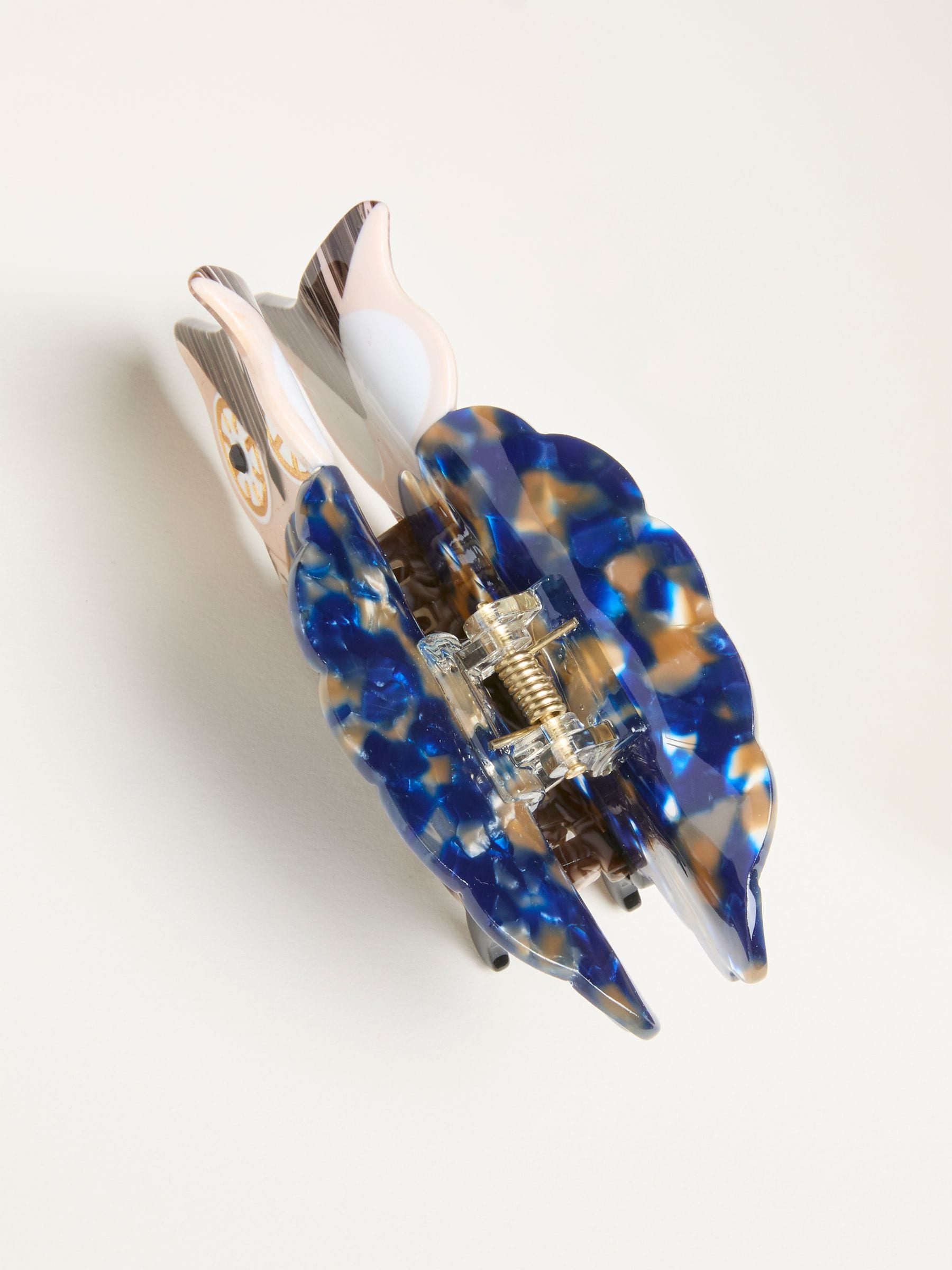 Navy Owl Design Claw Hair Clip for All Hairstyles
