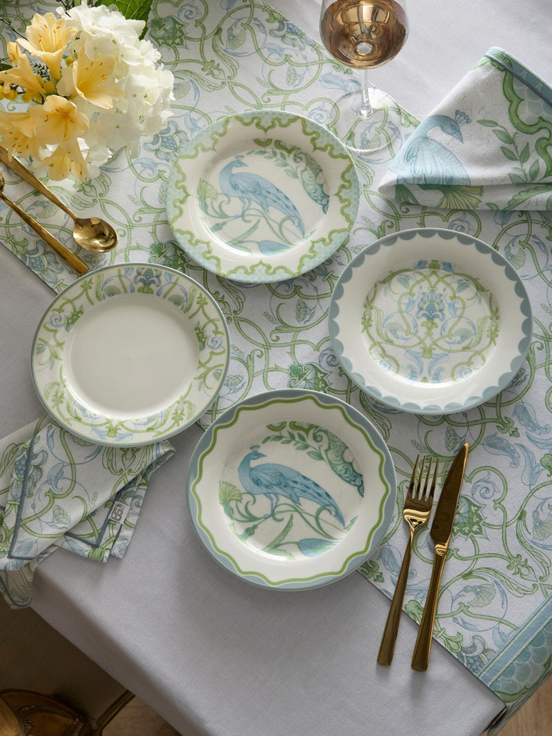 Laurence Llewelyn-Bowen Green Palm Print Court 100% Cotton Table Runner