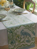 Laurence Llewelyn-Bowen Green Palm Print Court 100% Cotton Table Runner