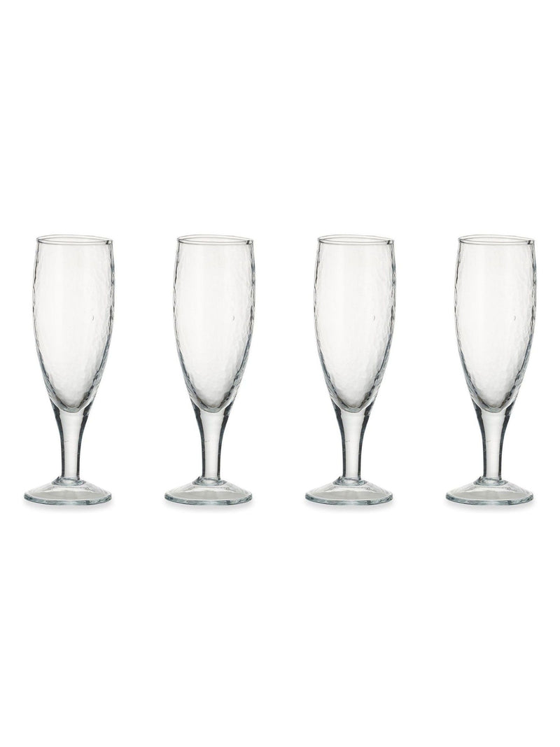 Nkuku Yala hammered champagne glass set of 4, imported from the UK
