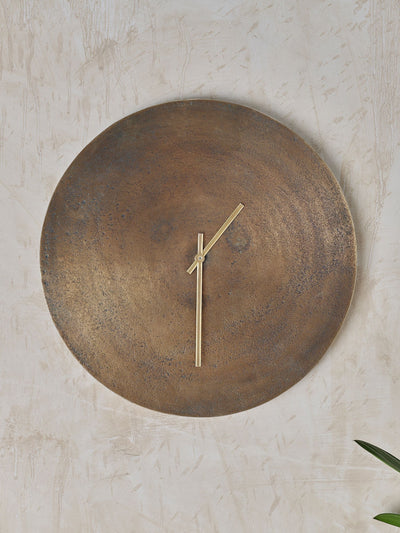 Nkuku Brass Okota Wall Hung Clock 38cm