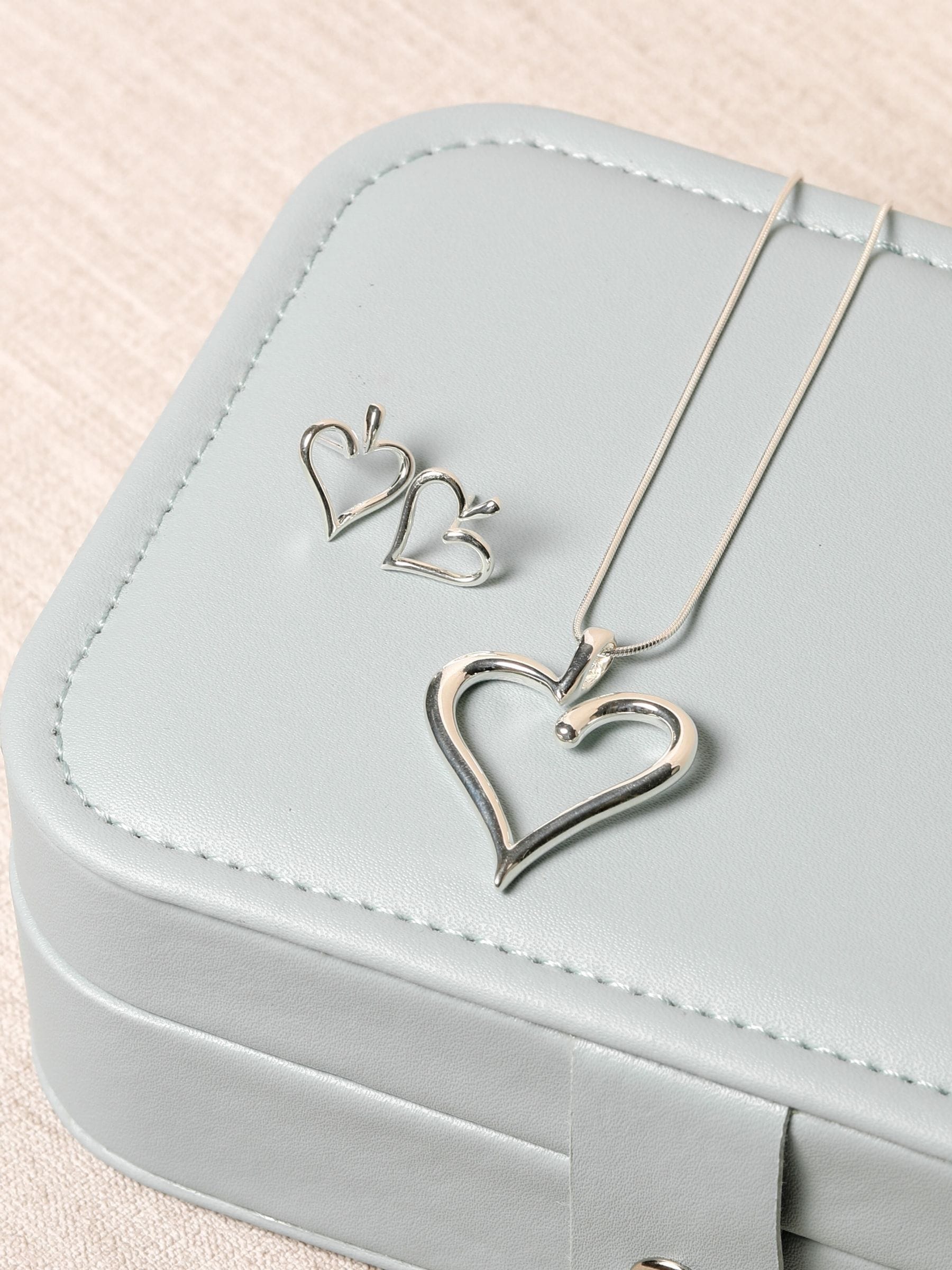 Simply Silver open heart stud earrings 8mm x 10mm (British brand)
