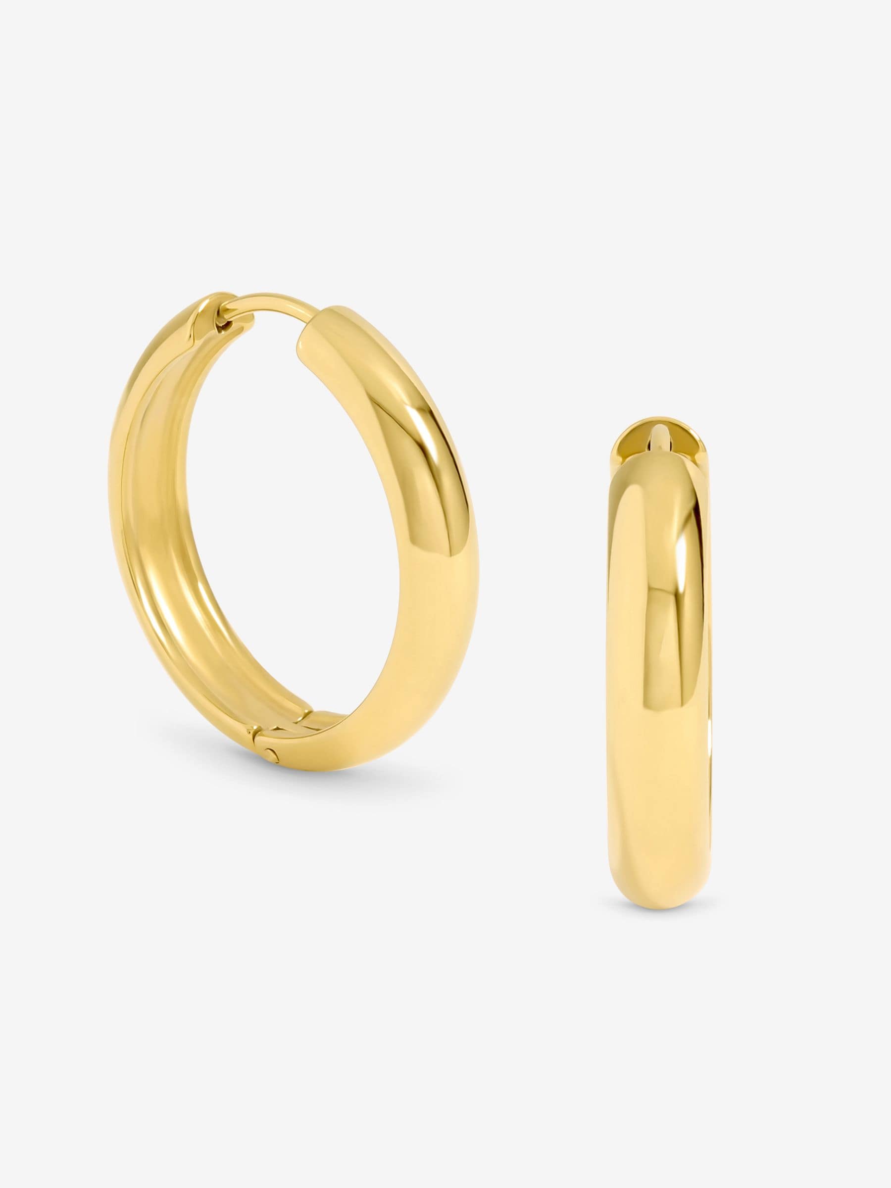 Jon Richard gold plated stainless steel waterproof hoop earrings 25mm, UK version