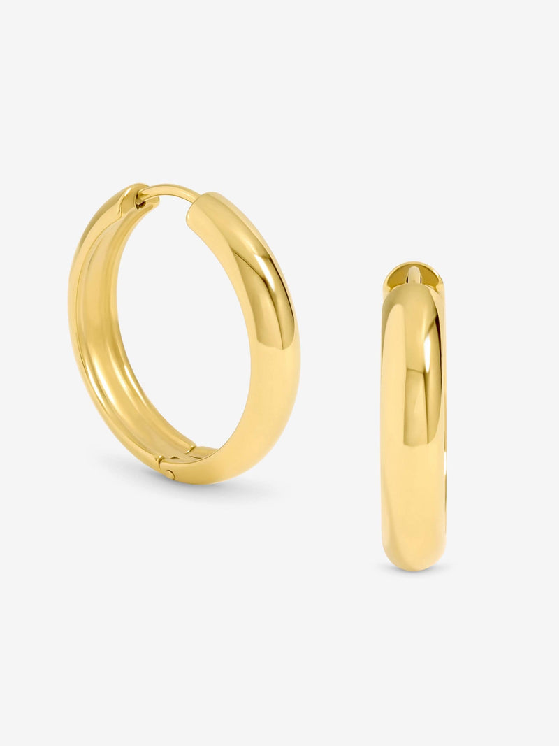 Jon Richard gold plated stainless steel waterproof hoop earrings 25mm, UK version