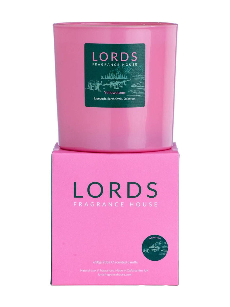 Lords Fragrance House Yellowstone scented candle 225g, UK version