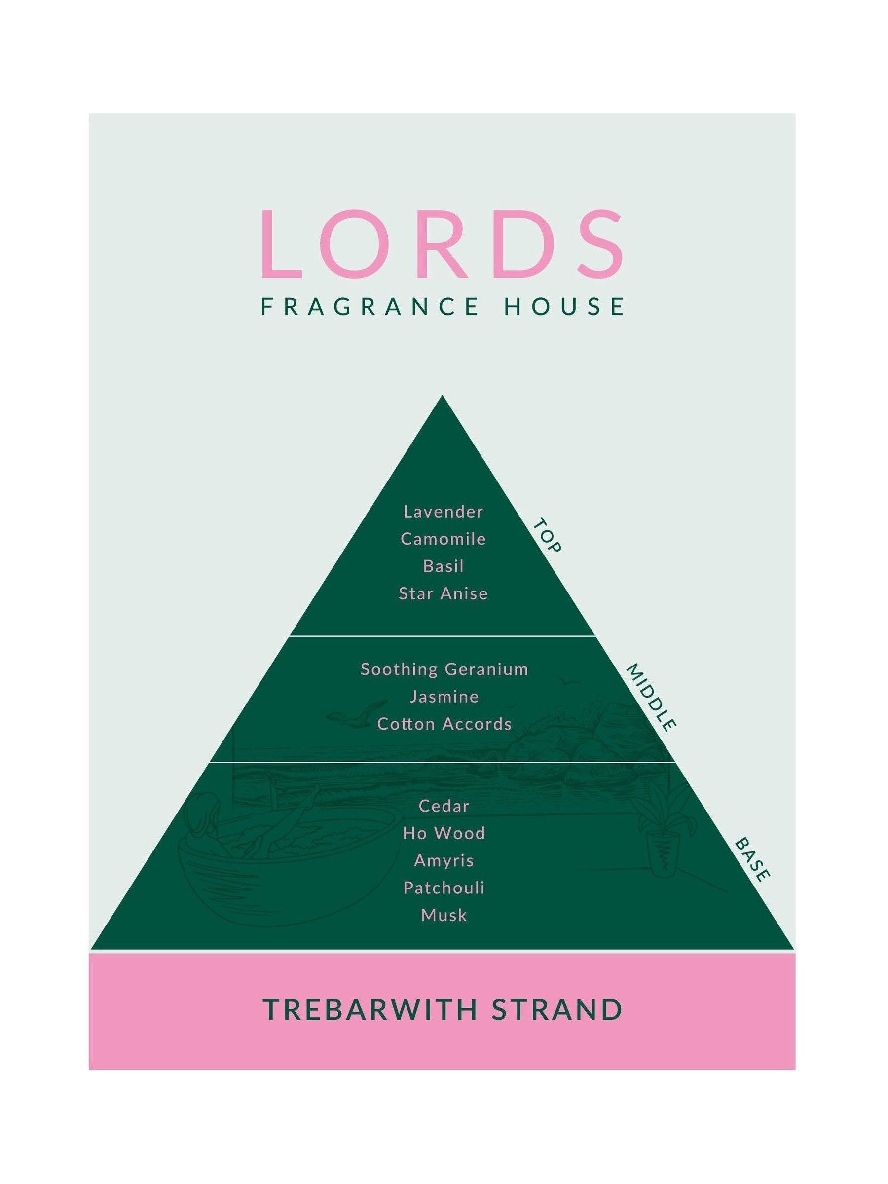 Lords Fragrance House Trebarwith Strand Amber Glass Reed Diffuser 200ml