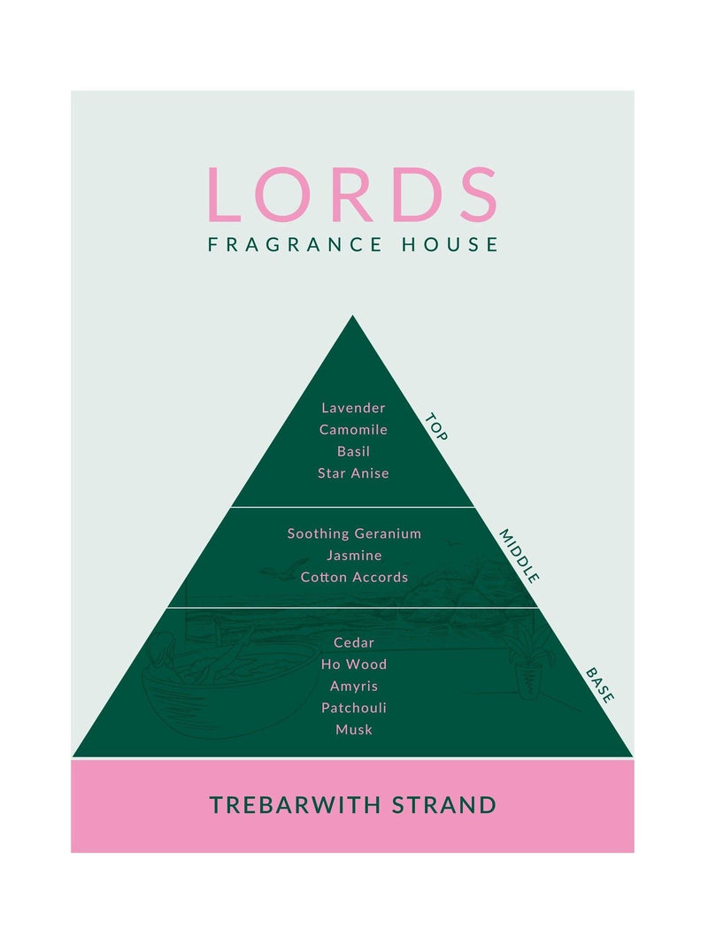 Lords Fragrance House Trebarwith Strand Amber Glass Reed Diffuser 200ml