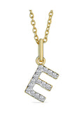 The Diamond Store White Love Letter Initial 0.10ct Lab Diamond Necklace in 18K Gold Vermeil