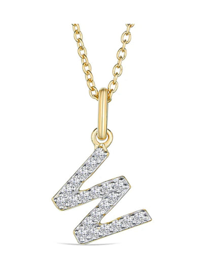 The Diamond Store White Love Letter Initial 0.10ct Lab Diamond Pendant Necklace in 18K Gold Vermeil