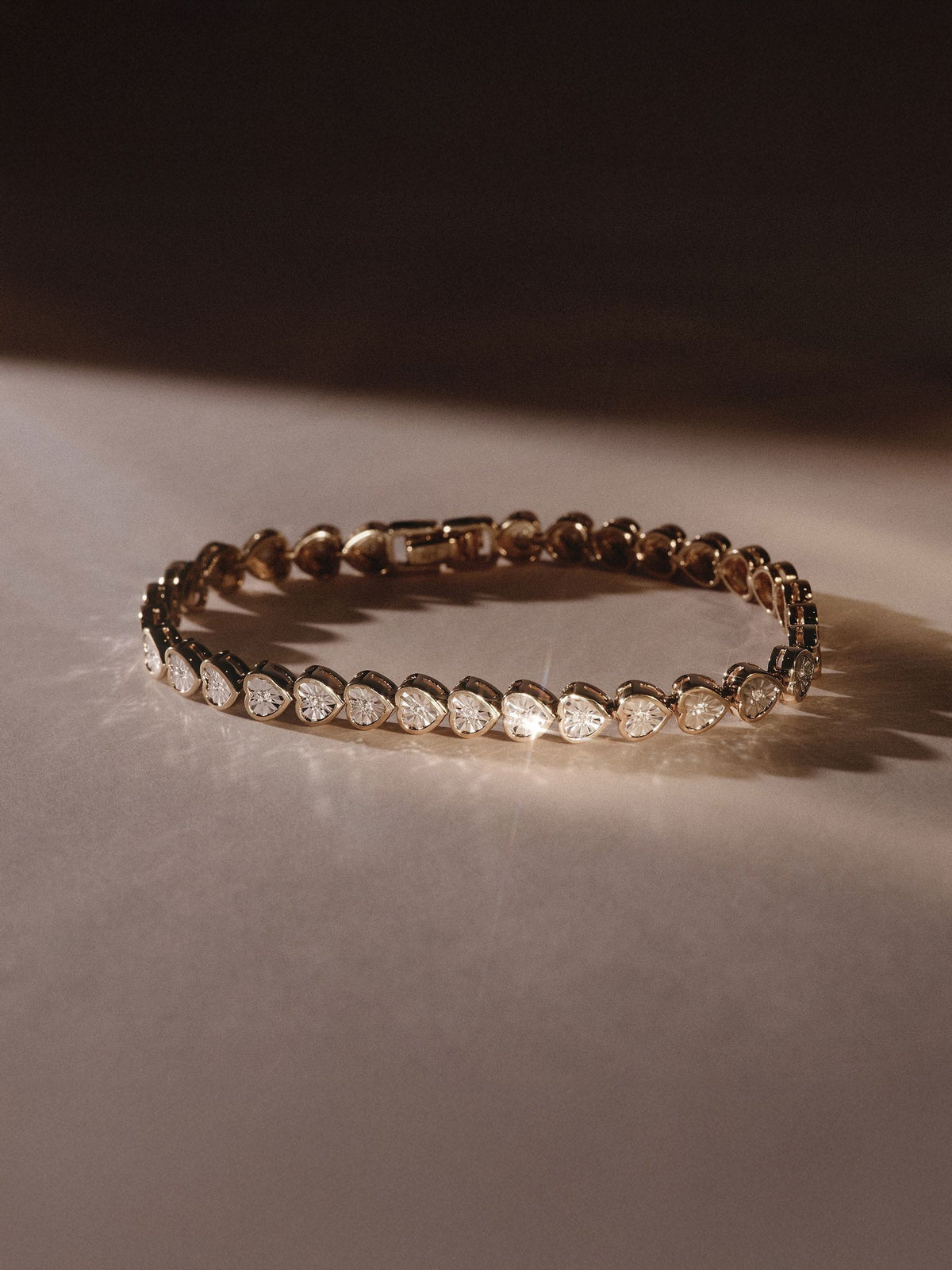 The Diamond Store White Heart 0.15ct lab diamond tennis bracelet silver tone (British brand)
