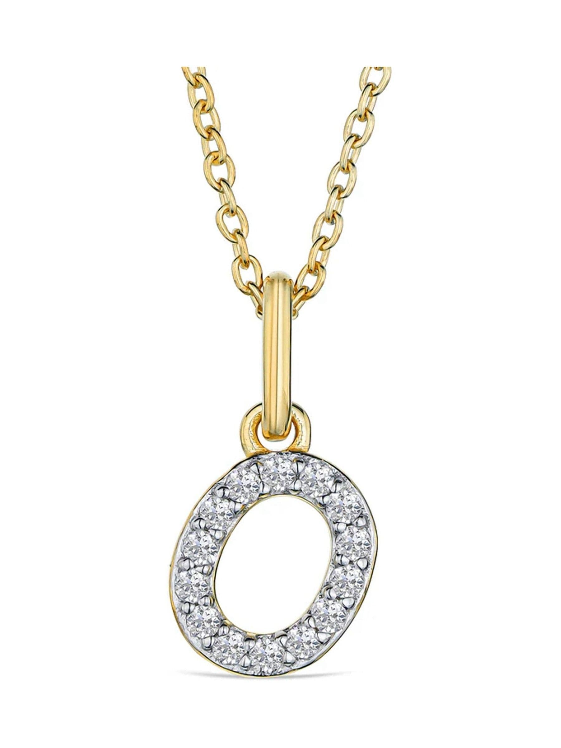 The Diamond Store lab diamond initial pendant necklace 0.10ct (British brand)