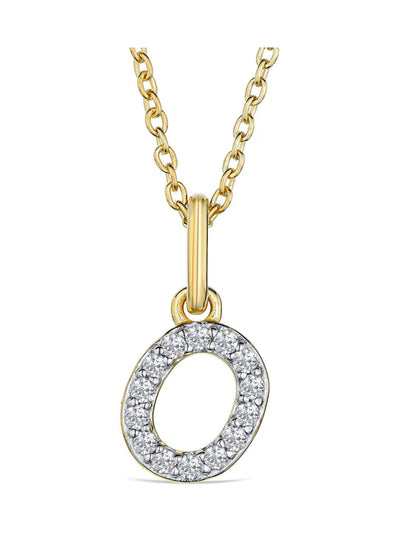The Diamond Store White Love Letter Initial Lab Diamond Necklace 0.10ct 18K Gold Vermeil