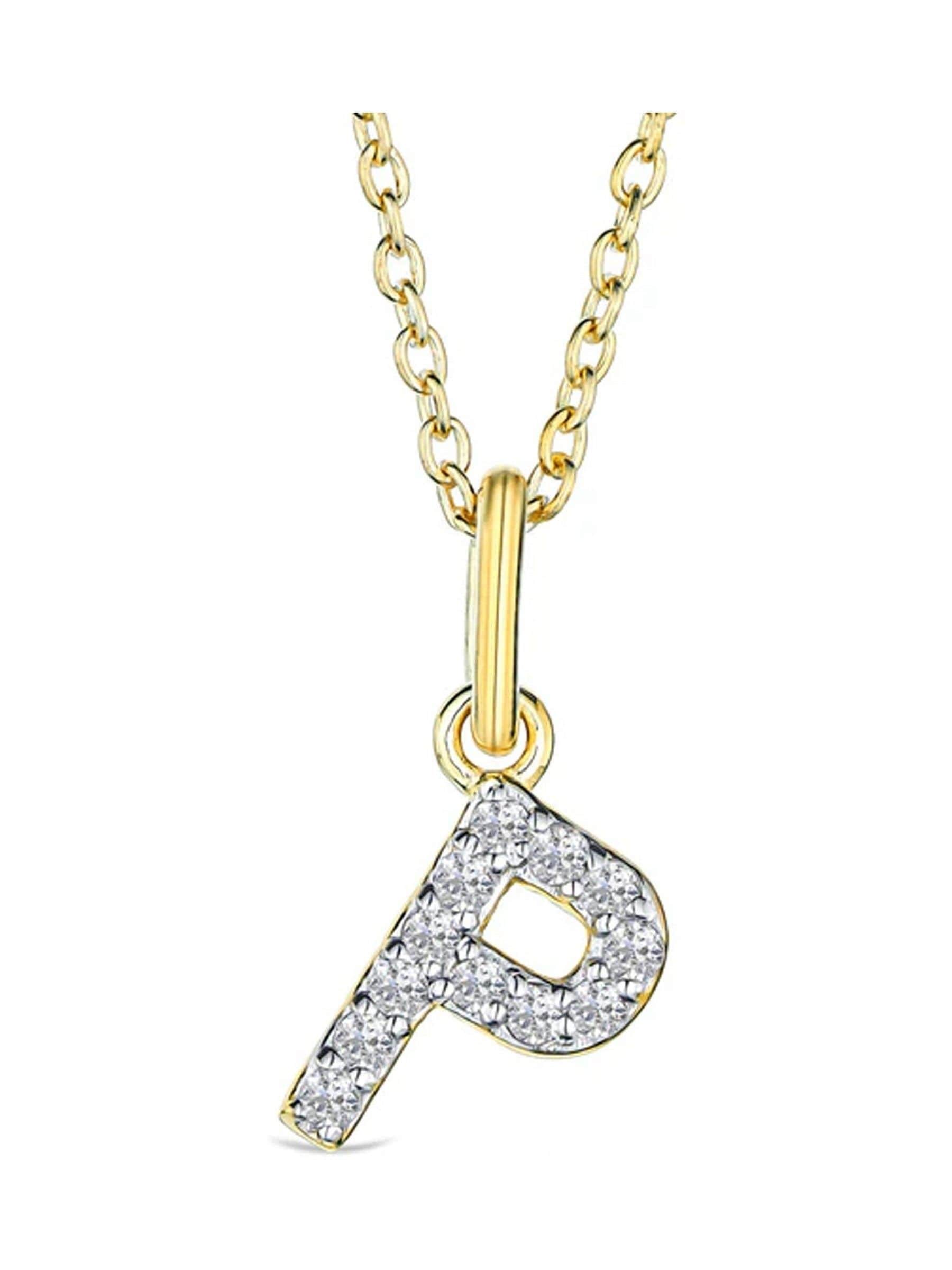 The Diamond Store white love letter initial necklace with 0.10ct lab diamond (British brand)