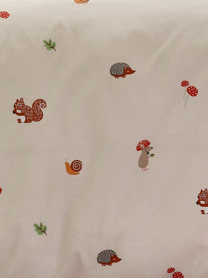 Catherine Lansfield Cream Fox and Woodland Friends Fitted Sheet