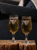 Selbrae House Highland Cow beer glasses set of 2 (British brand)