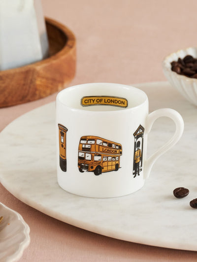 Victoria Eggs Set of 2 Gold and Black City of London Espresso Cups