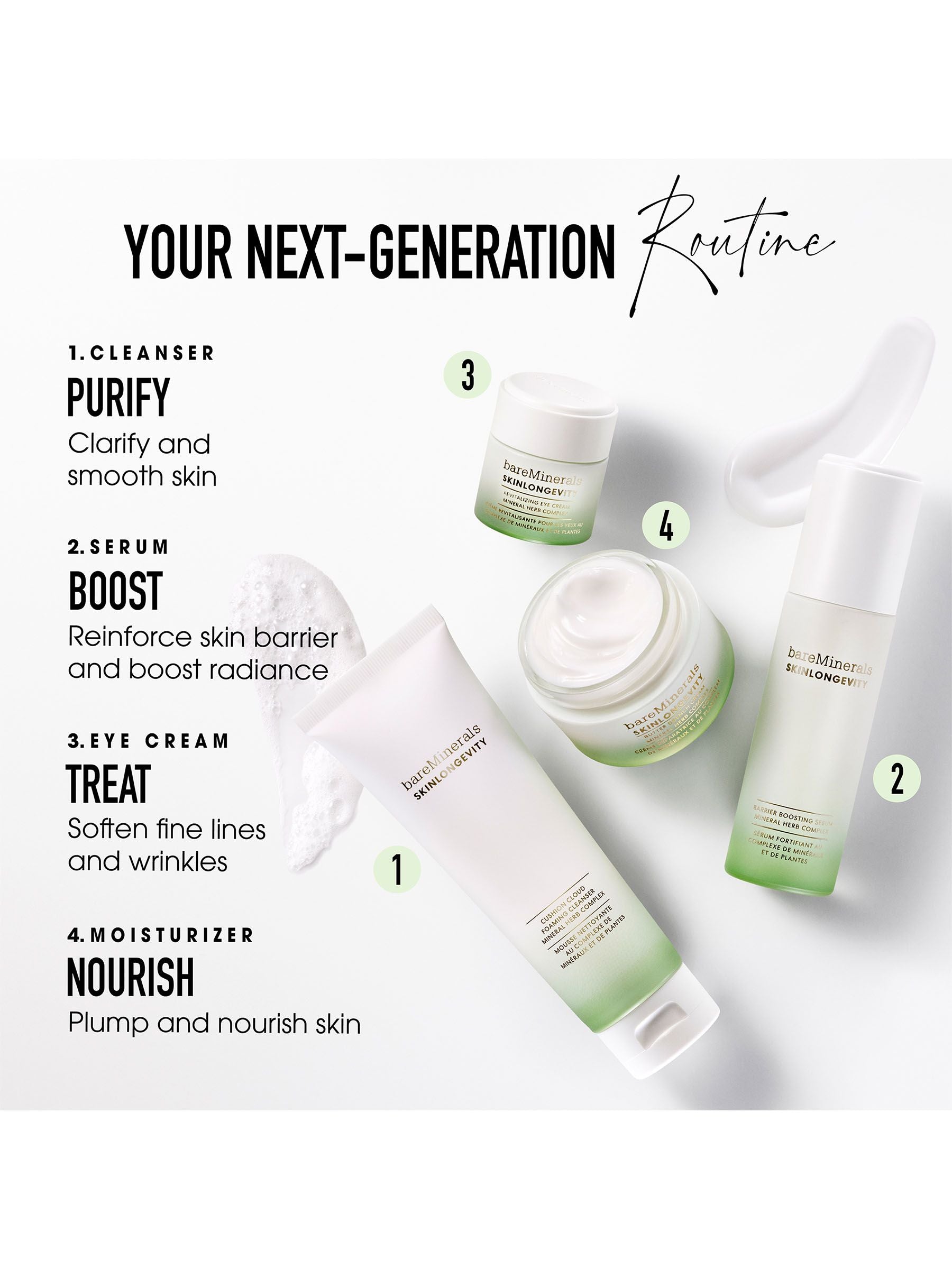 bareMinerals SKINLONGEVITY Cushion Cloud Foaming Cleanser - British product