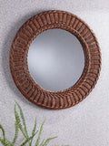 Laura Ashley dark wicker round mirror 60cm, UK version
