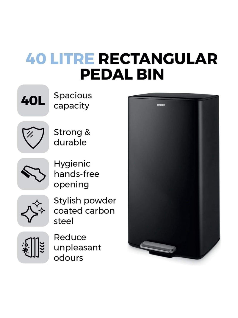 45L Three-Compartment Pedal Recycling Bin