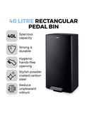 45L Three-Compartment Pedal Recycling Bin