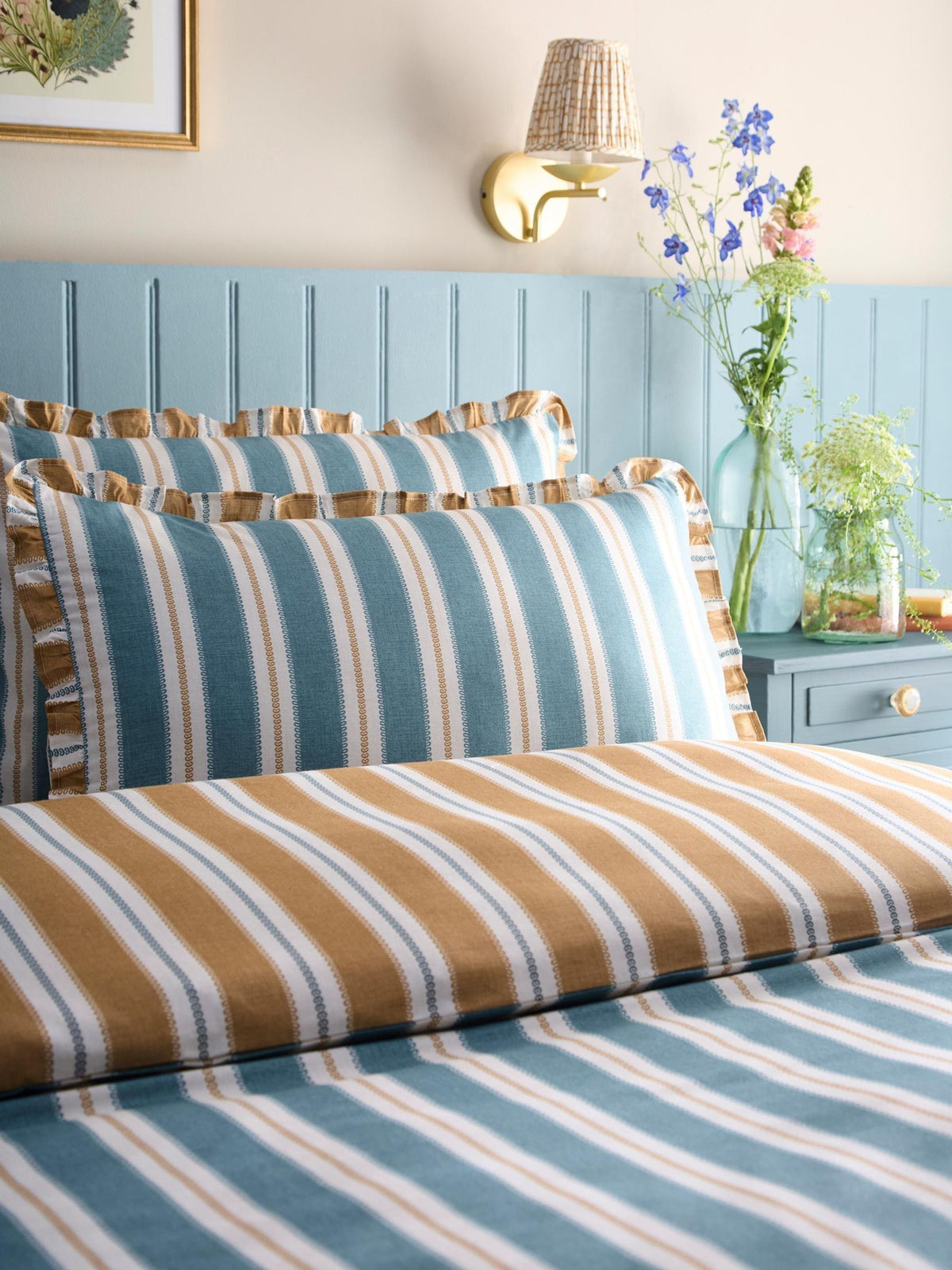 Appletree Teal Eloise Stripe Duvet Cover Set