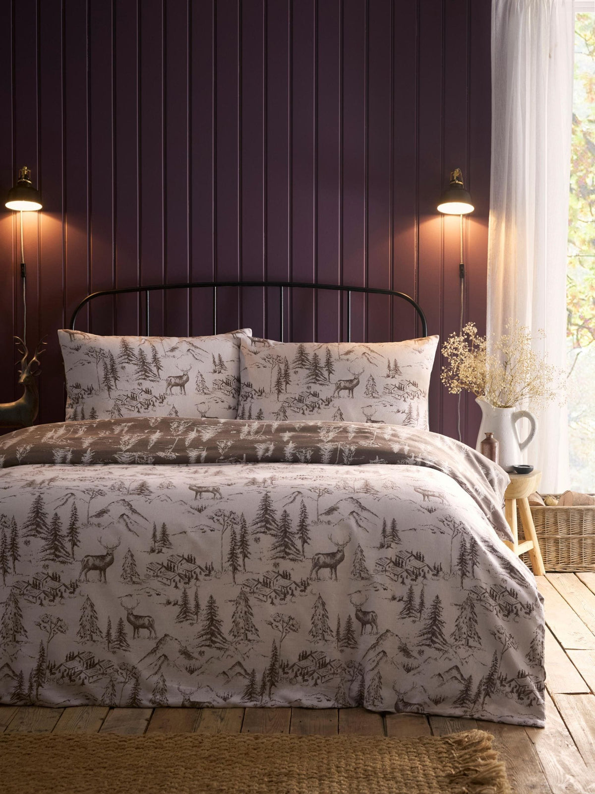 Dreams & Drapes Natural Alpine Stag duvet cover set - British product