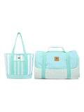 Bayside mint tote cooler bag with picnic rug 14L - British product
