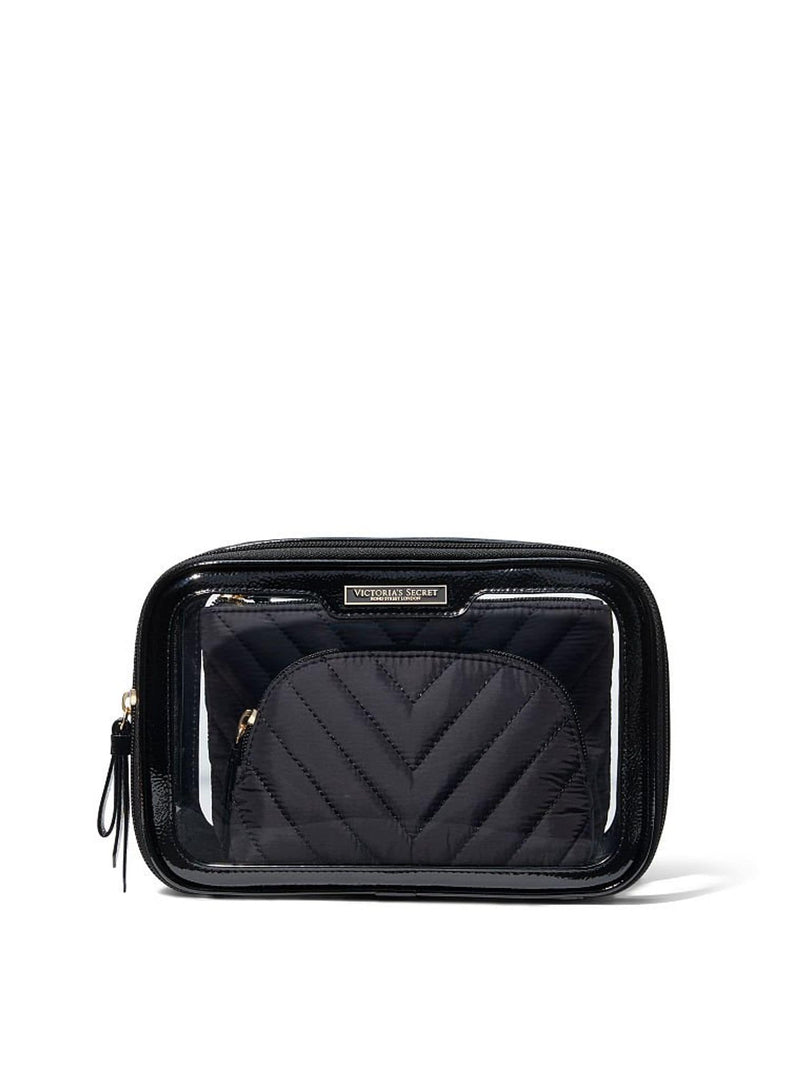 Victoria's Secret Black 3 Piece Makeup Bag Set (British brand)