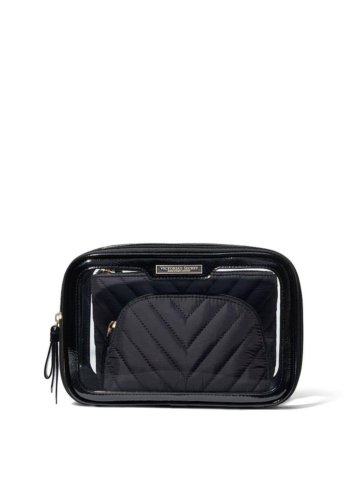 Victoria's Secret Black 3 Piece Makeup Bag Set (British brand)