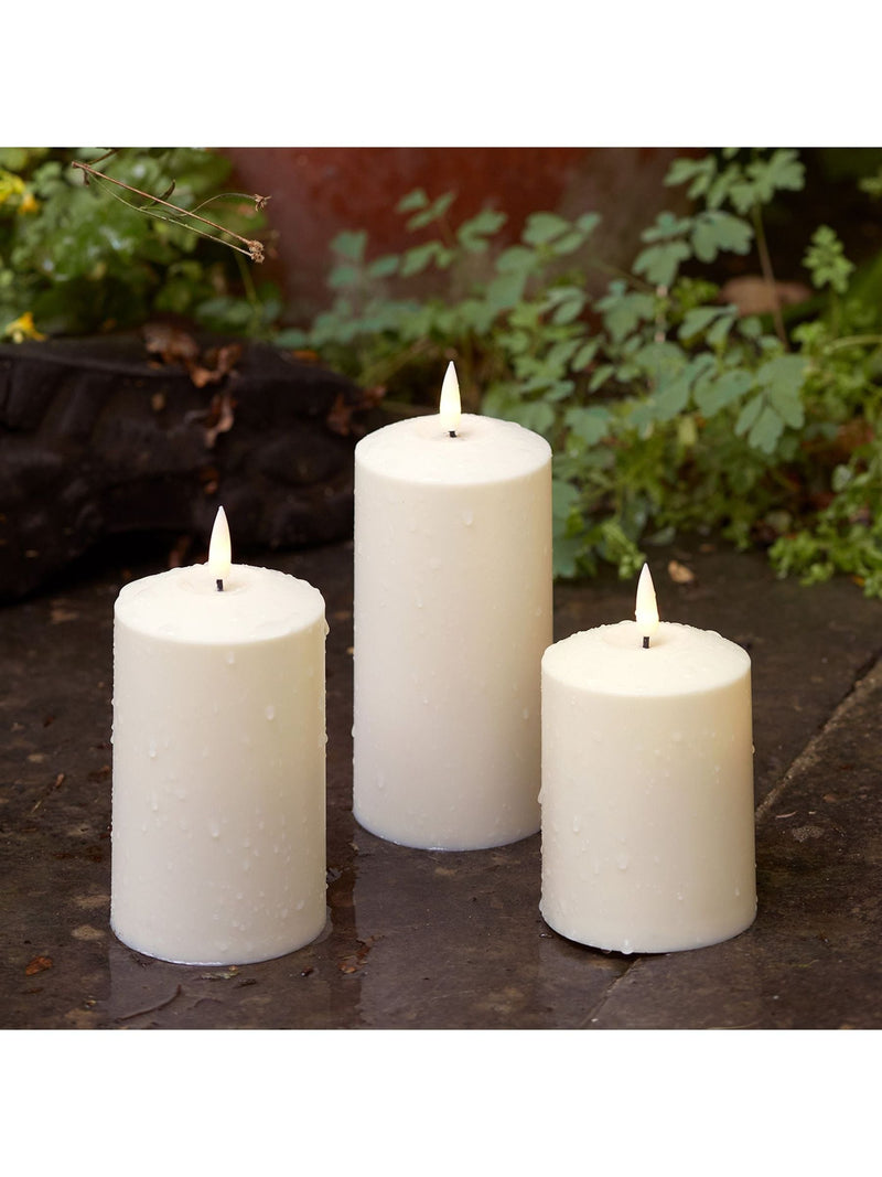 Lights4fun TruGlow outdoor LED candle trio 15cm, UK version