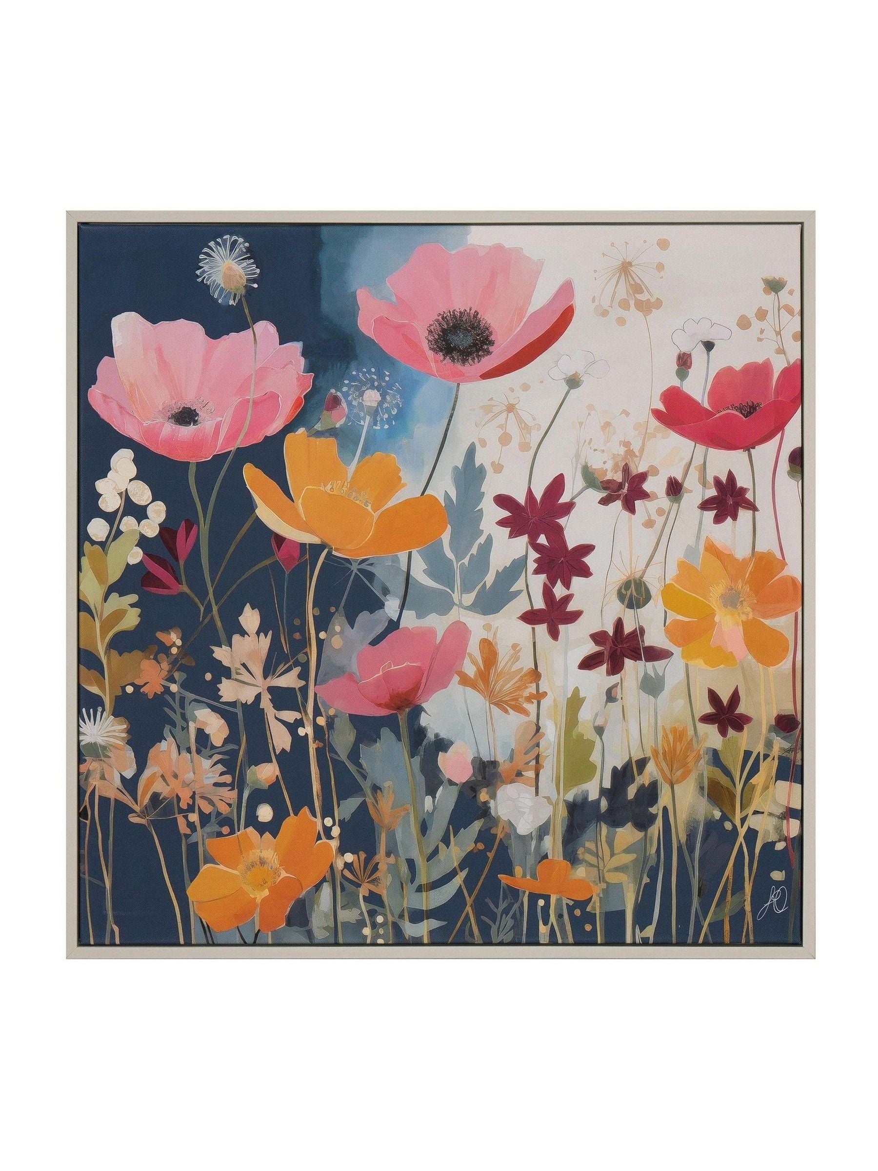 Modern Melody framed wall art wildflowers pastel 61cm - British product