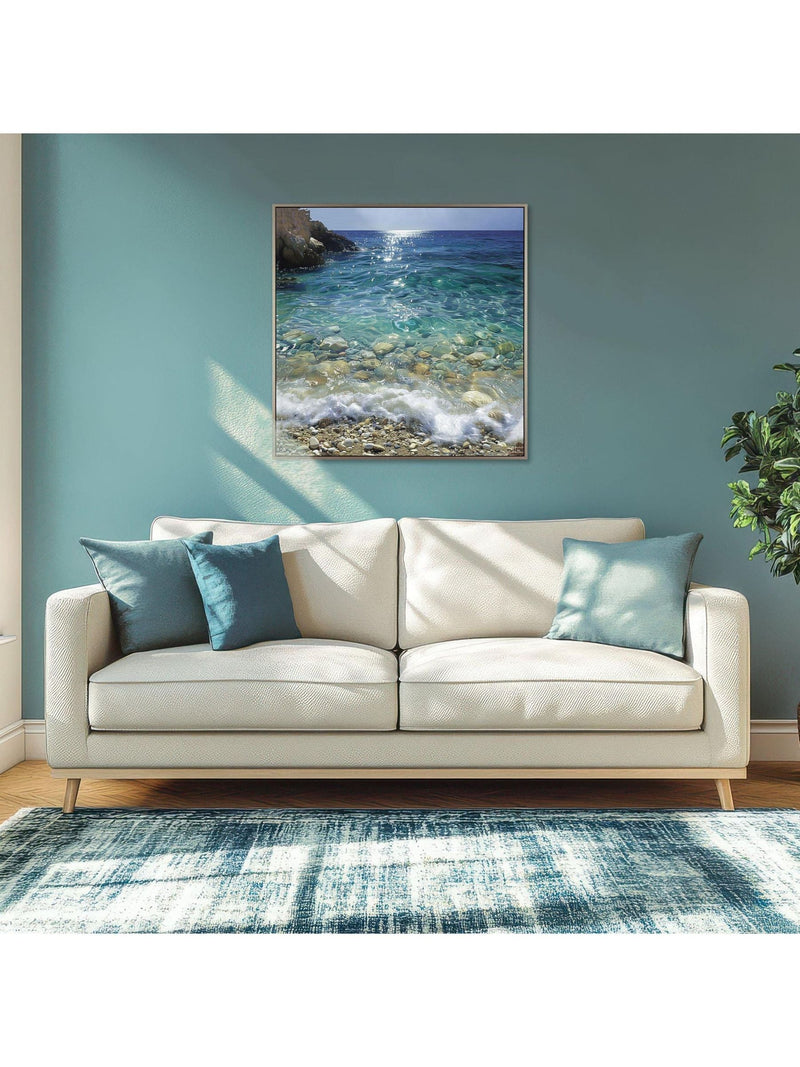 Art Marketing blue crystal waters wall art 81cm square - British product