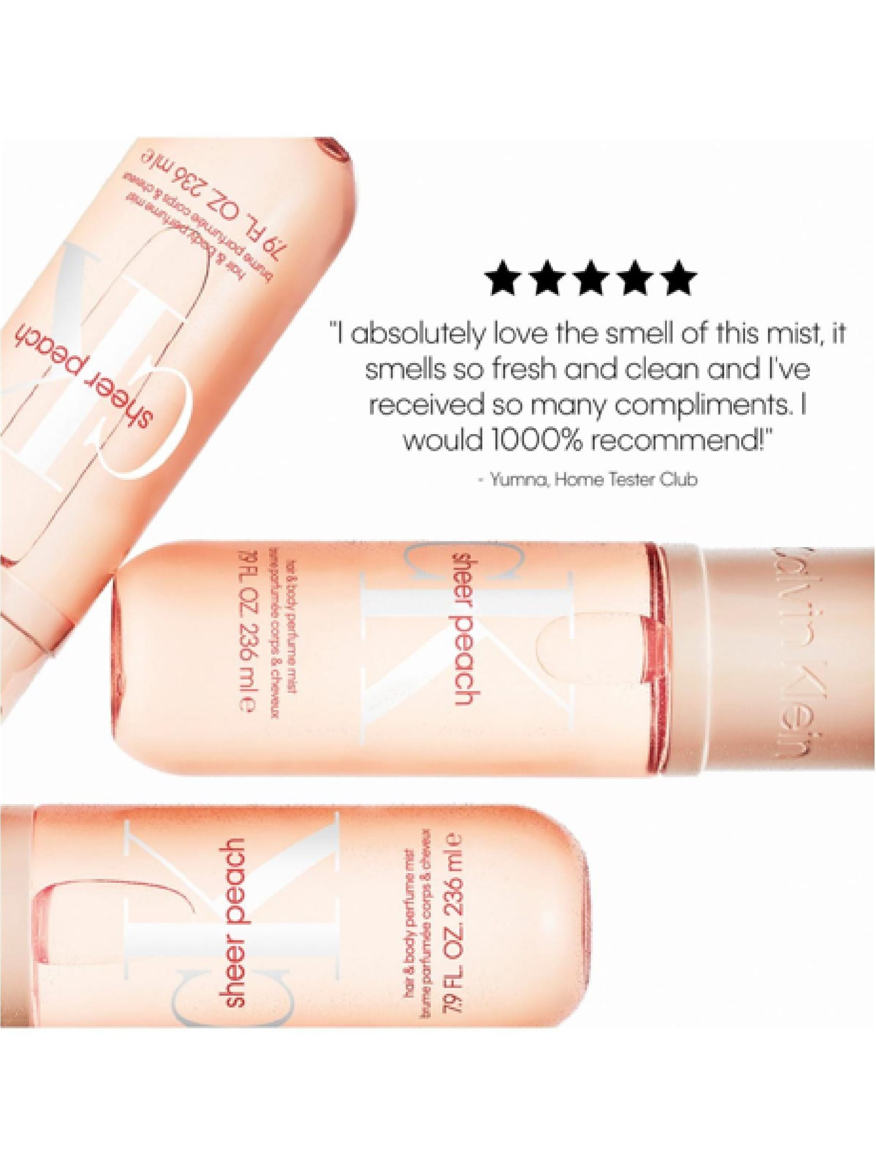 Calvin Klein Sheer Peach Hair & Body Perfume Mist 236ml - British product