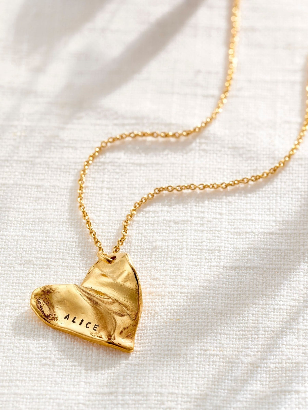 Posh Totty Designs Personalised Fortune Heart Charm Necklace, imported from the UK