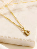 Posh Totty Designs gold tone CZ initial necklace, imported from the UK