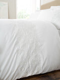 Bianca White Embroidery Floral Cotton Duvet Cover Set