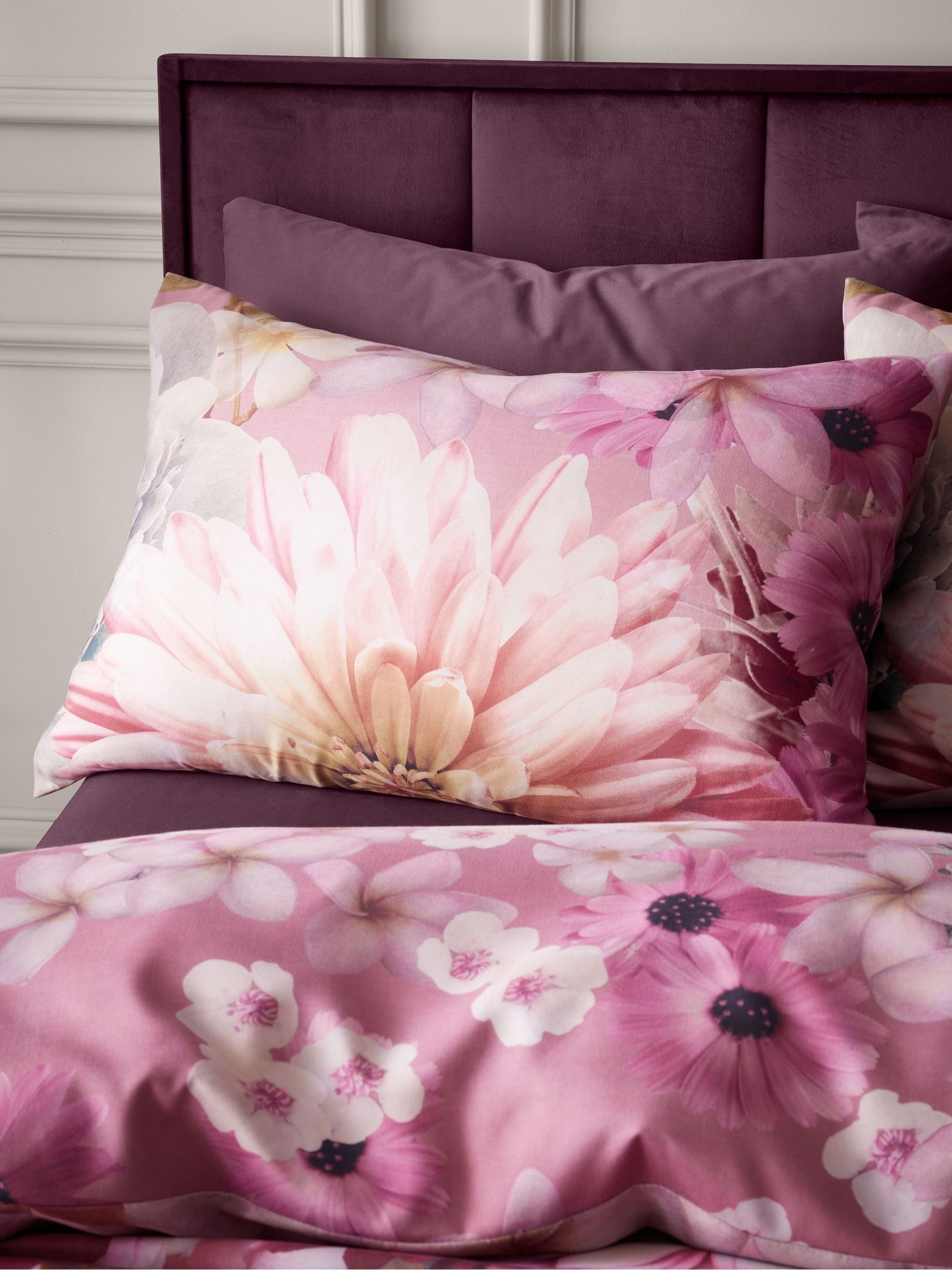Catherine Lansfield pink Rosemoor floral duvet cover set, imported from the UK